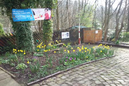 the flower bed by the nursery in 2017